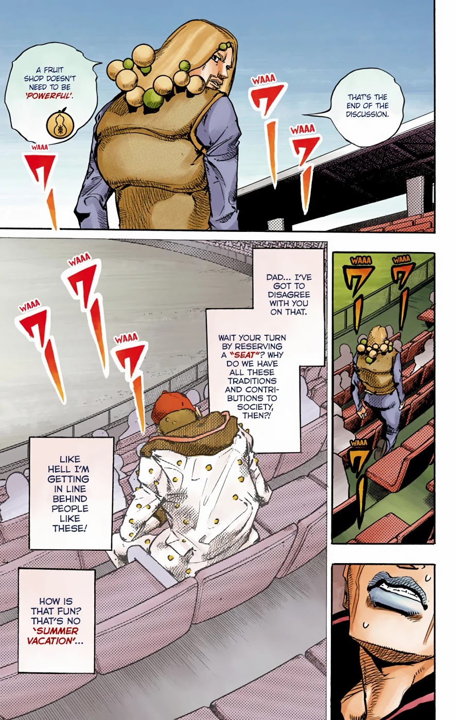 JoJo's Bizarre Adventure Part 8 - JoJolion (Official Colored) Chapter 72 page 9 - Chapter 72: The Northern Higashikata Estate, The Orchard