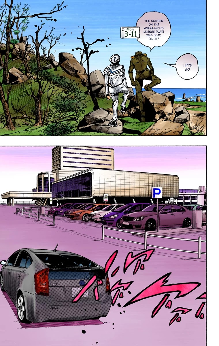 JoJo's Bizarre Adventure Part 8 - JoJolion (Official Colored) Chapter 77 page 15 - Chapter 77: Let's Go to TG University Hospital