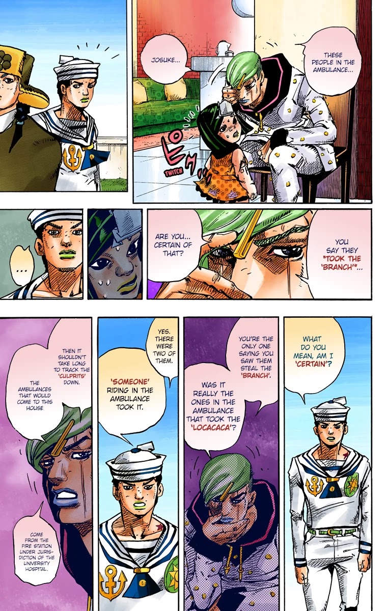 JoJo's Bizarre Adventure Part 8 - JoJolion (Official Colored) Chapter 77 page 7 - Chapter 77: Let's Go to TG University Hospital