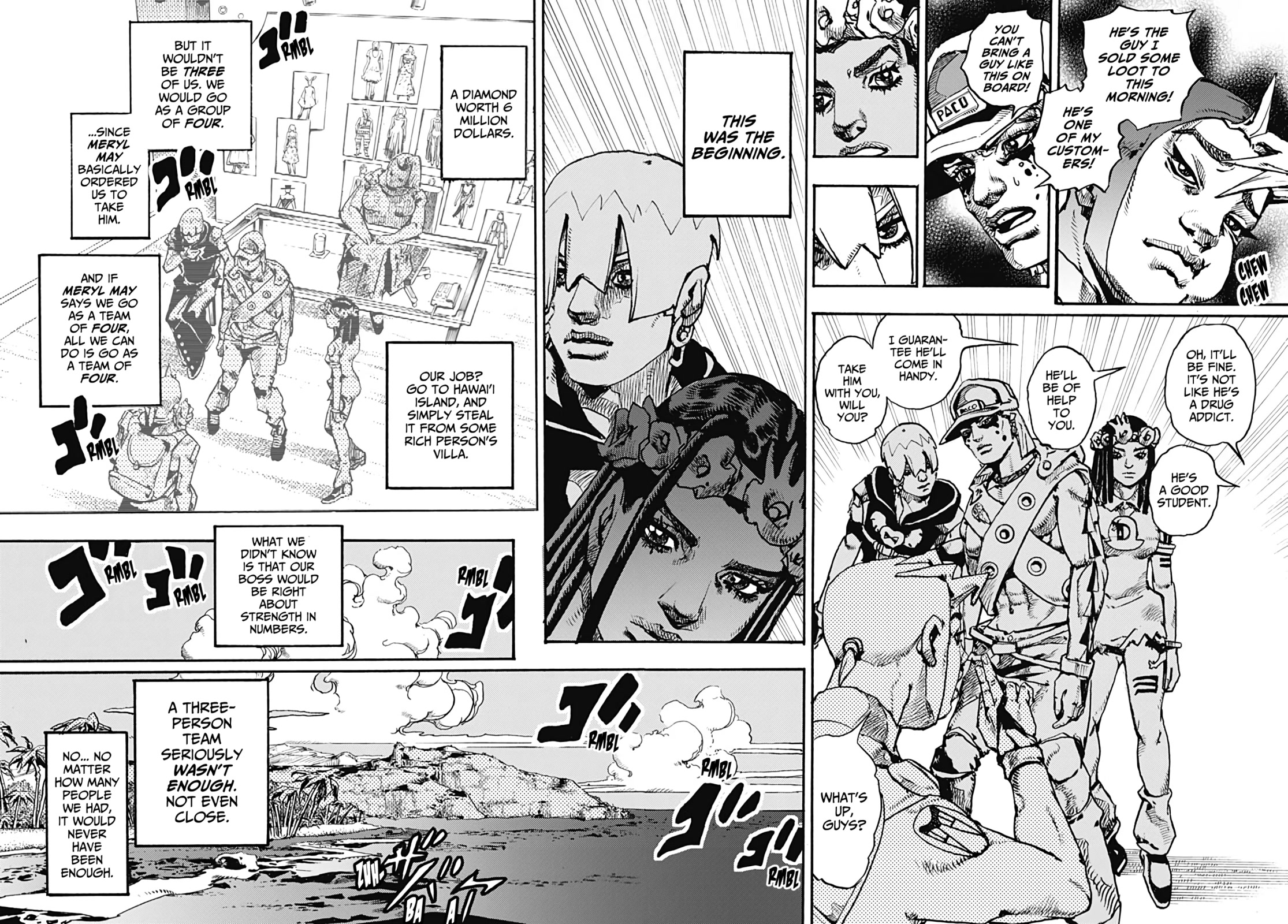 JoJo's Bizarre Adventure Part 9 - The JOJOLands Chapter 1 page 59 - Chapter 1: Mechanisms