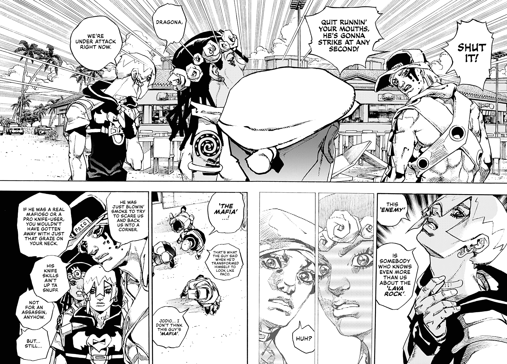 JoJo's Bizarre Adventure Part 9 - The JOJOLands Chapter 10 page 22 - Chapter 10: The Hustle, Part 1