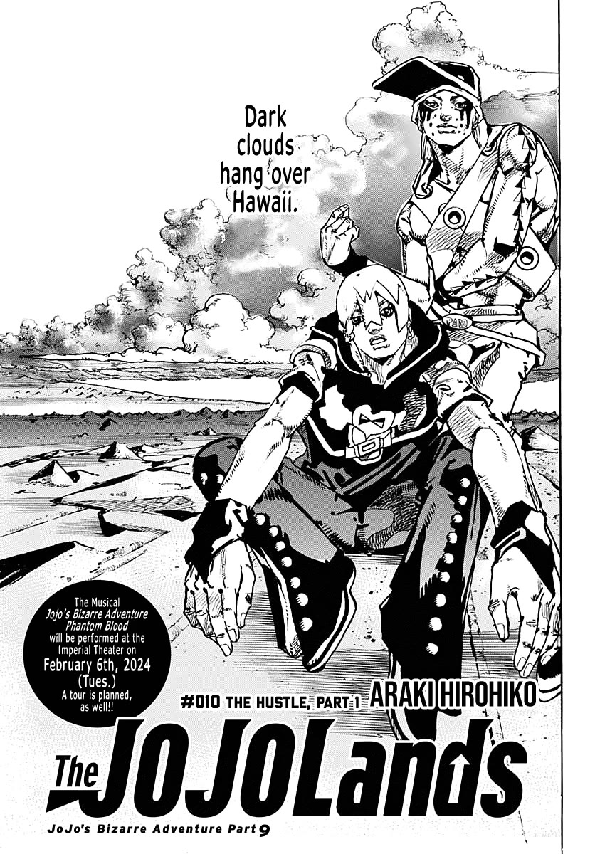 JoJo's Bizarre Adventure Part 9 - The JOJOLands Chapter 10 page 3 - Chapter 10: The Hustle, Part 1