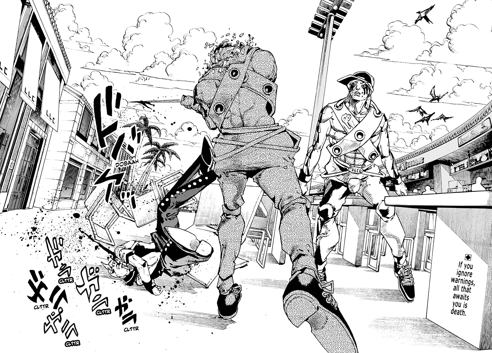 JoJo's Bizarre Adventure Part 9 - The JOJOLands Chapter 10 page 4 - Chapter 10: The Hustle, Part 1