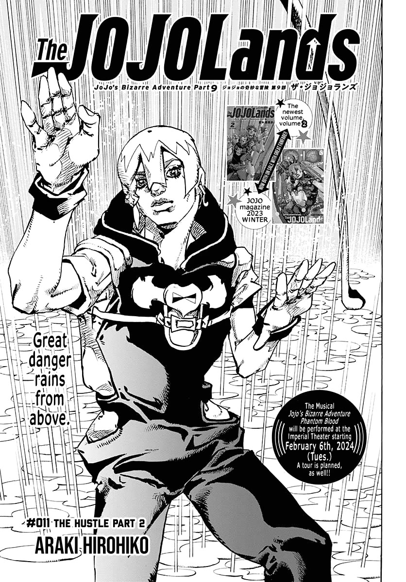 JoJo's Bizarre Adventure Part 9 - The JOJOLands Chapter 11 page 1 - Chapter 11: The Hustle Part 2