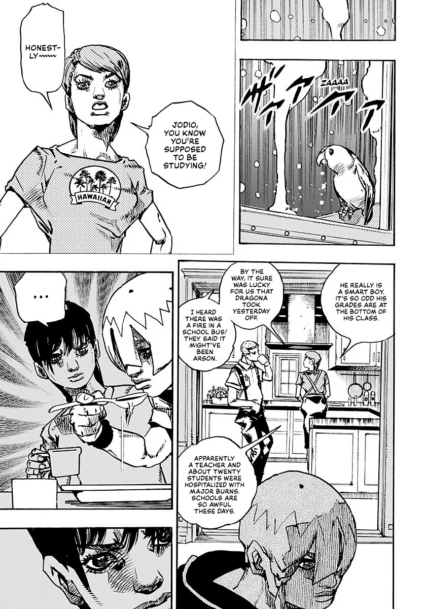 JoJo's Bizarre Adventure Part 9 - The JOJOLands Chapter 13 page 21 - Chapter 13: "The Absurd Event That Happened to Me That Year"
