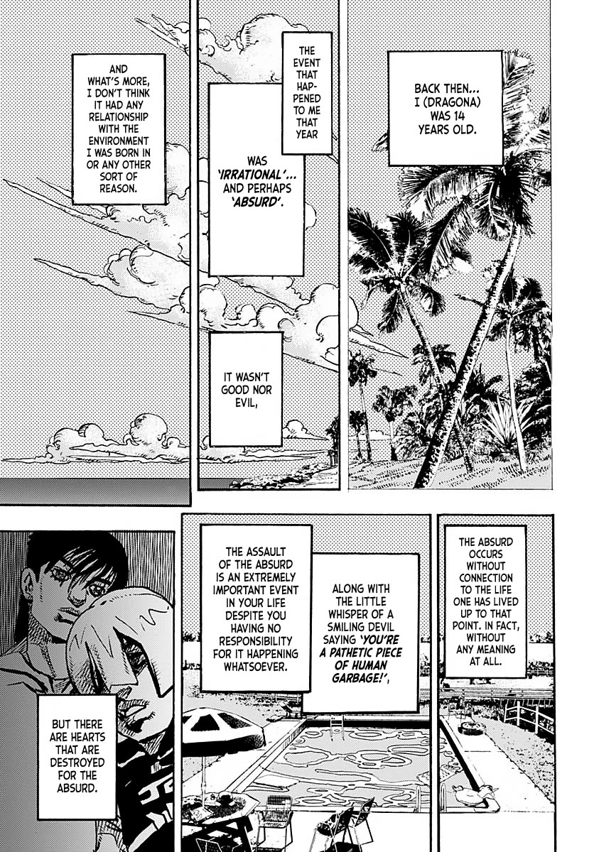 JoJo's Bizarre Adventure Part 9 - The JOJOLands Chapter 13 page 25 - Chapter 13: "The Absurd Event That Happened to Me That Year"