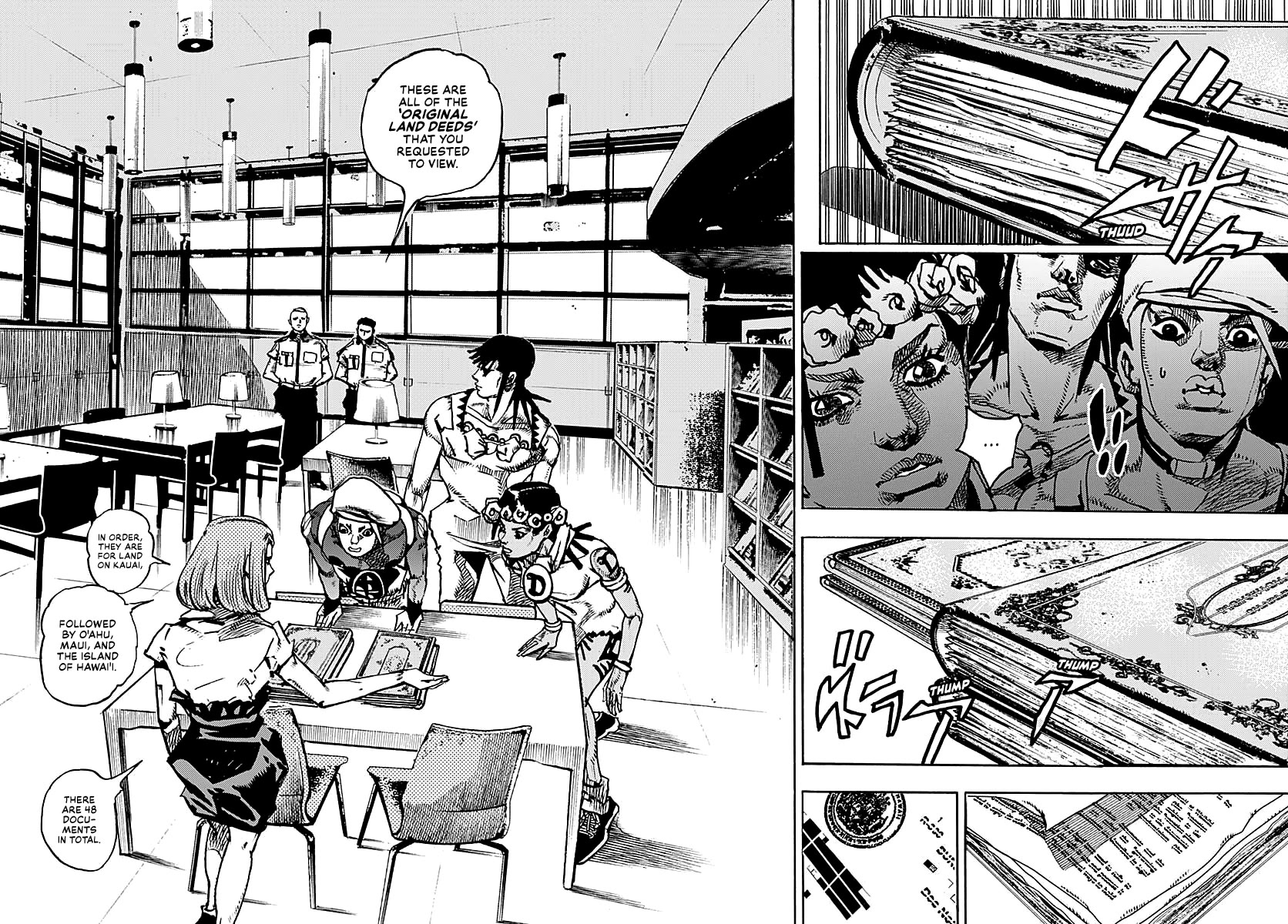 JoJo's Bizarre Adventure Part 9 - The JOJOLands Chapter 14 page 23 - Chapter 14: The Hawaii State Land Registry