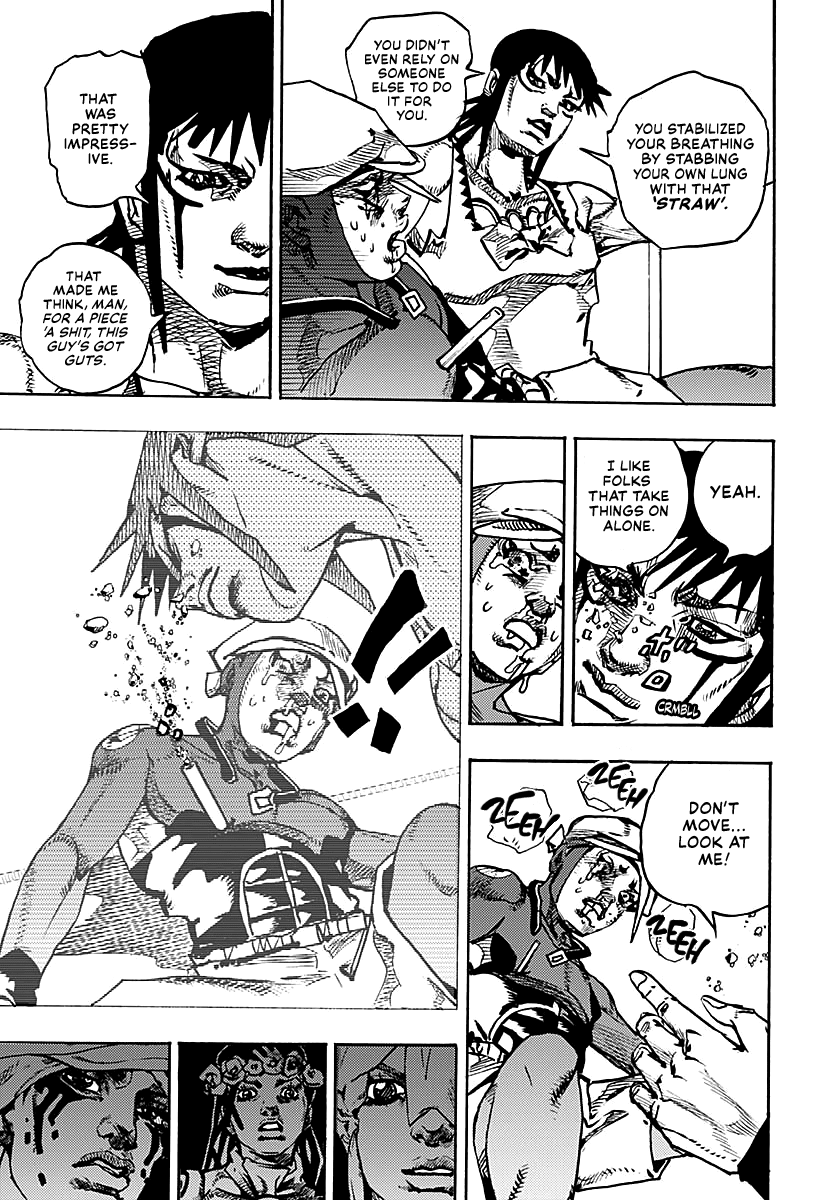 JoJo's Bizarre Adventure Part 9 - The JOJOLands Chapter 15 page 22 - Chapter 15: Bigmouth Strikes Again