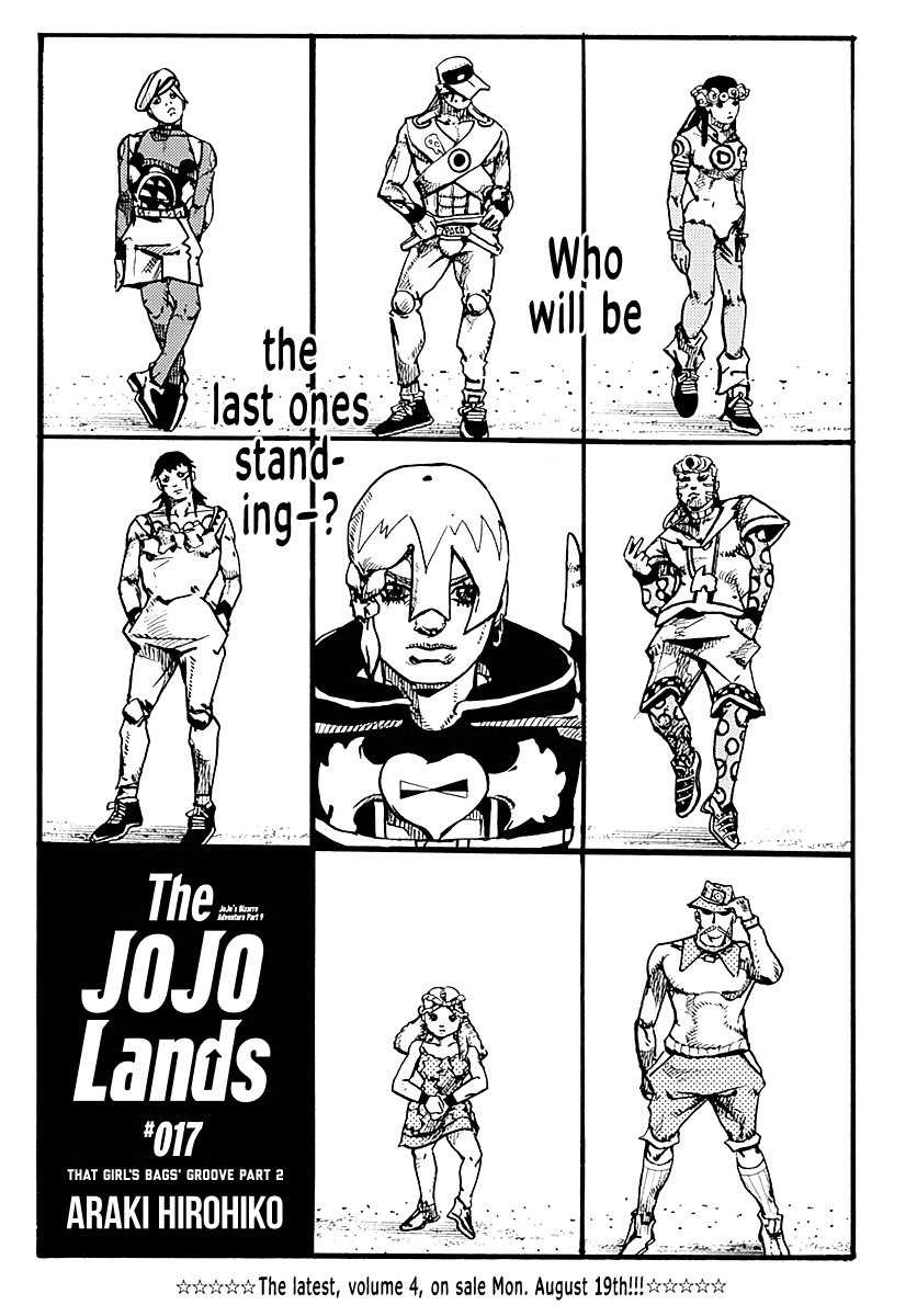 JoJo's Bizarre Adventure Part 9 - The JOJOLands Chapter 17 page 1 - Chapter 17: That Girl's Bags' Groove Part 2