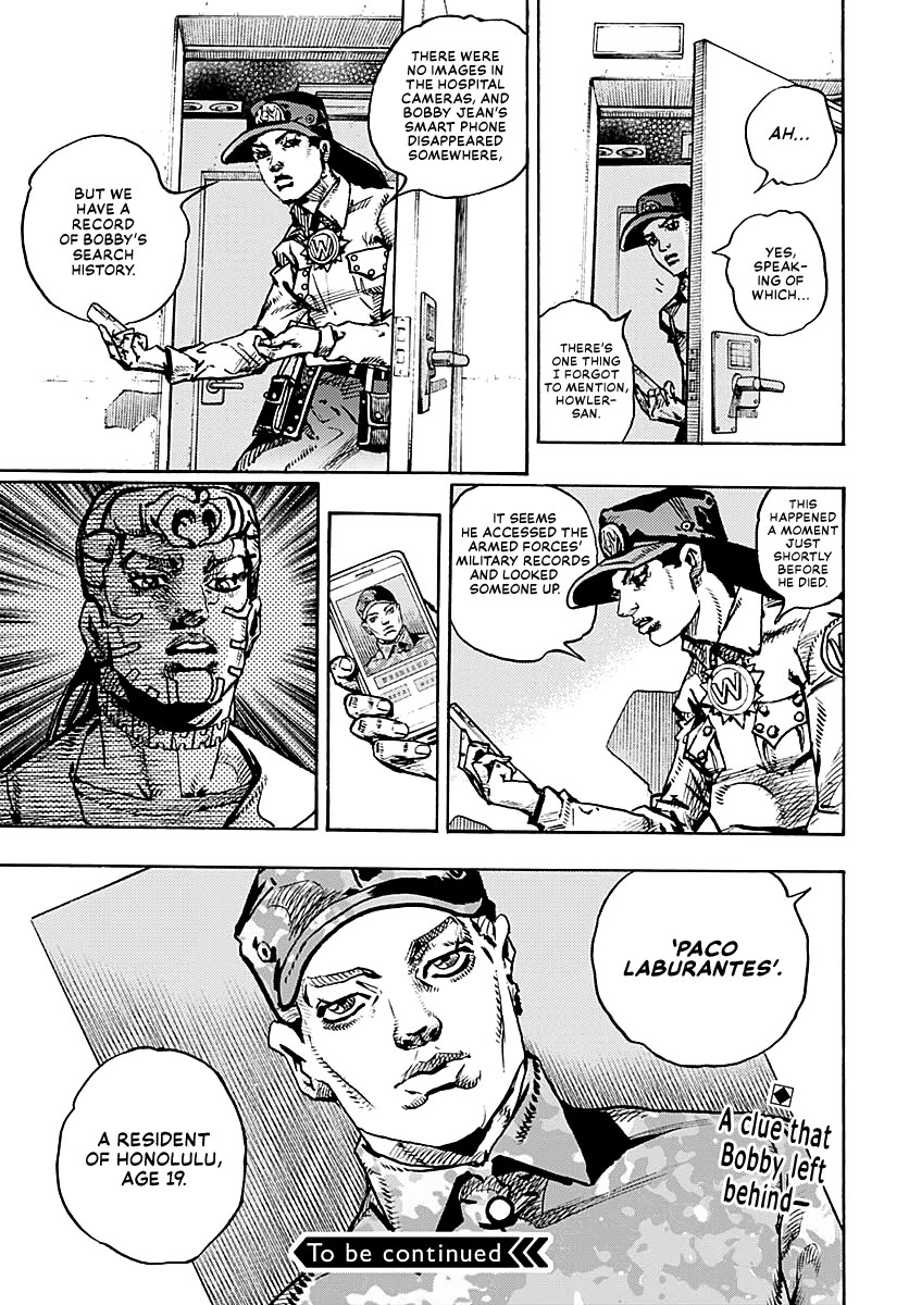 JoJo's Bizarre Adventure Part 9 - The JOJOLands Chapter 21 page 38 - Chapter 21: Howler Co. Impropriety Suspicions
