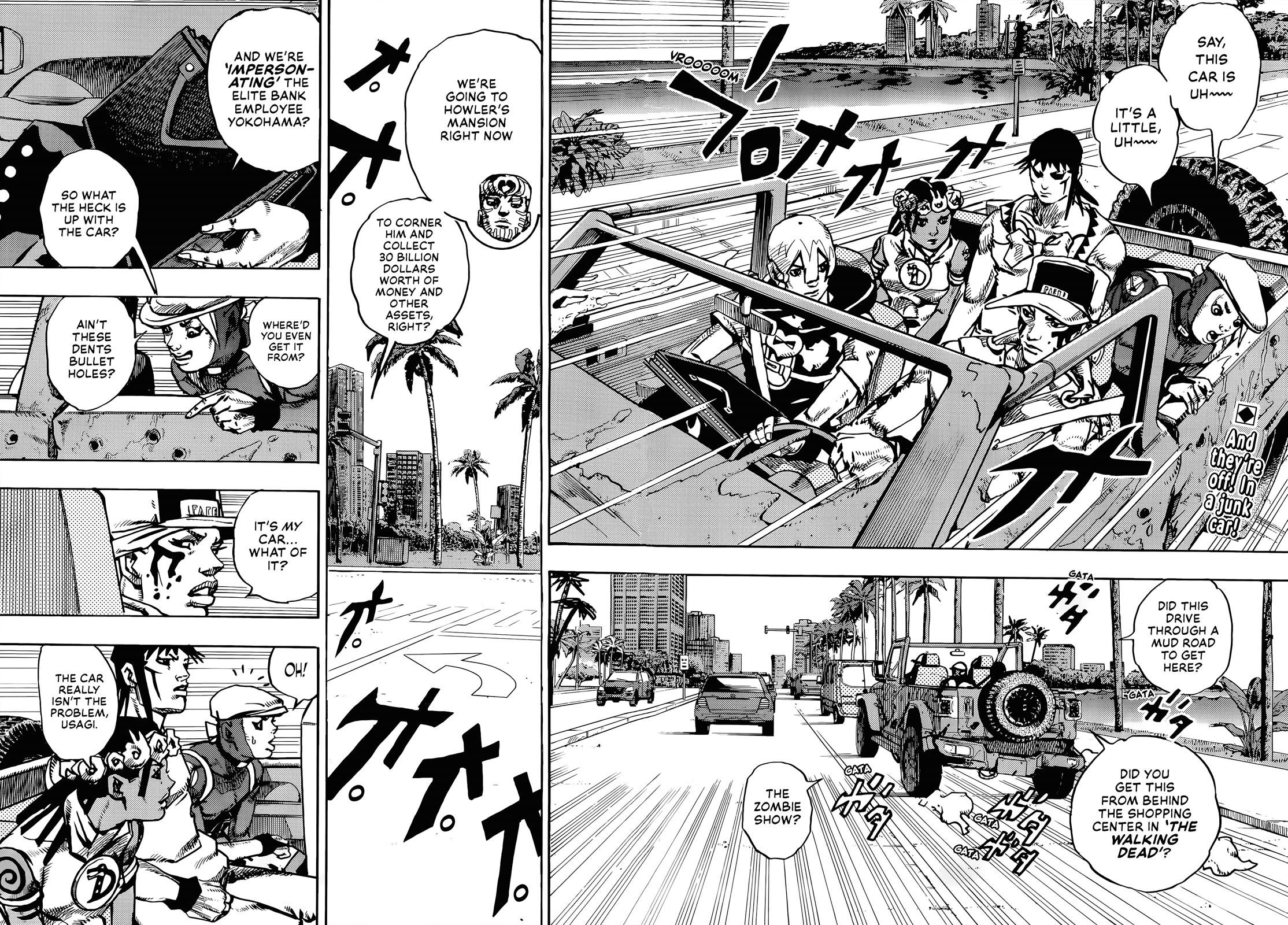 JoJo's Bizarre Adventure Part 9 - The JOJOLands Chapter 22 page 2 - Chapter 22: Dolphin Bank's Debt Collection Part 1