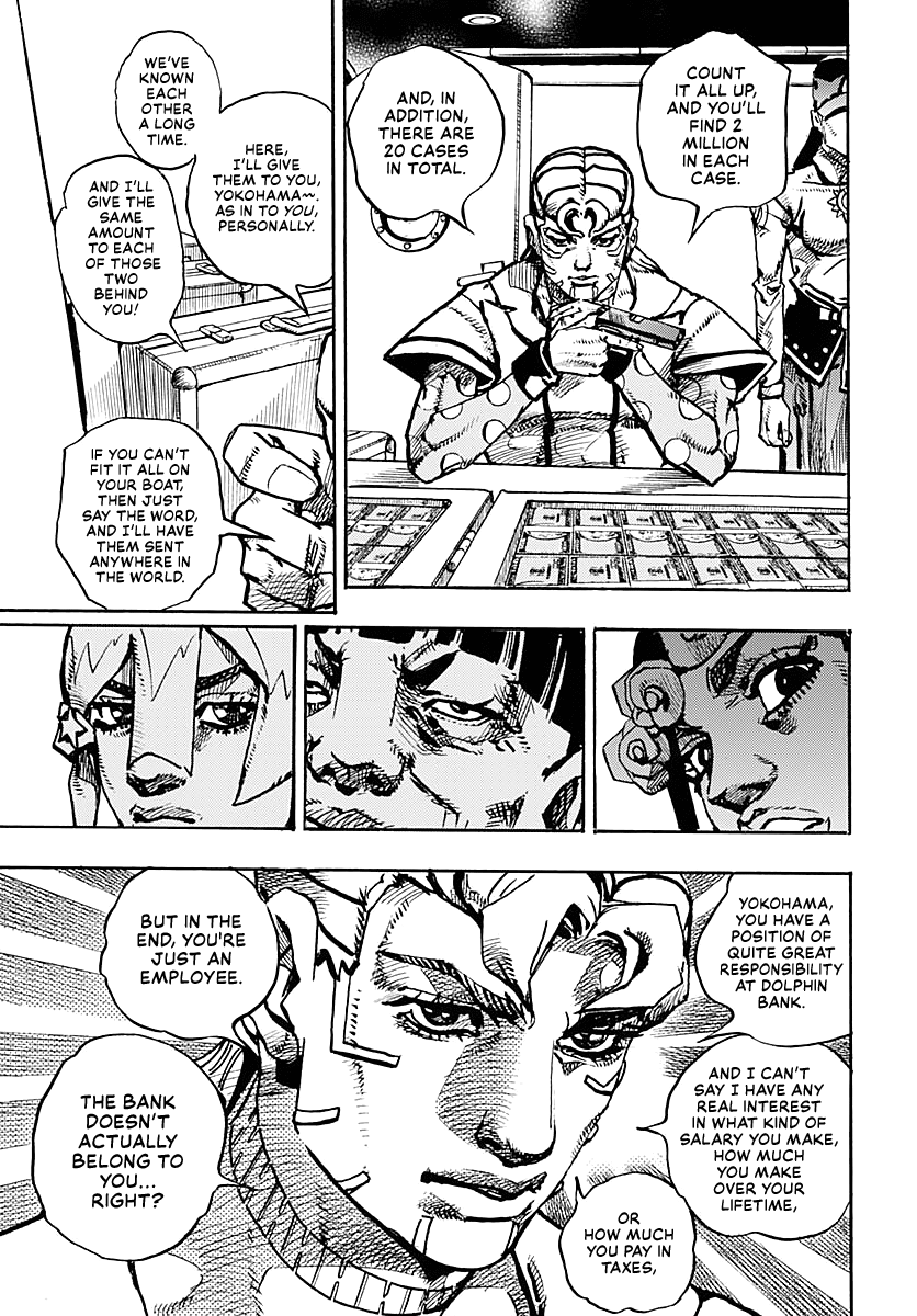 JoJo's Bizarre Adventure Part 9 - The JOJOLands Chapter 23 page 25 - Chapter 23: Dolphin Bank's Debt Collection Part 2