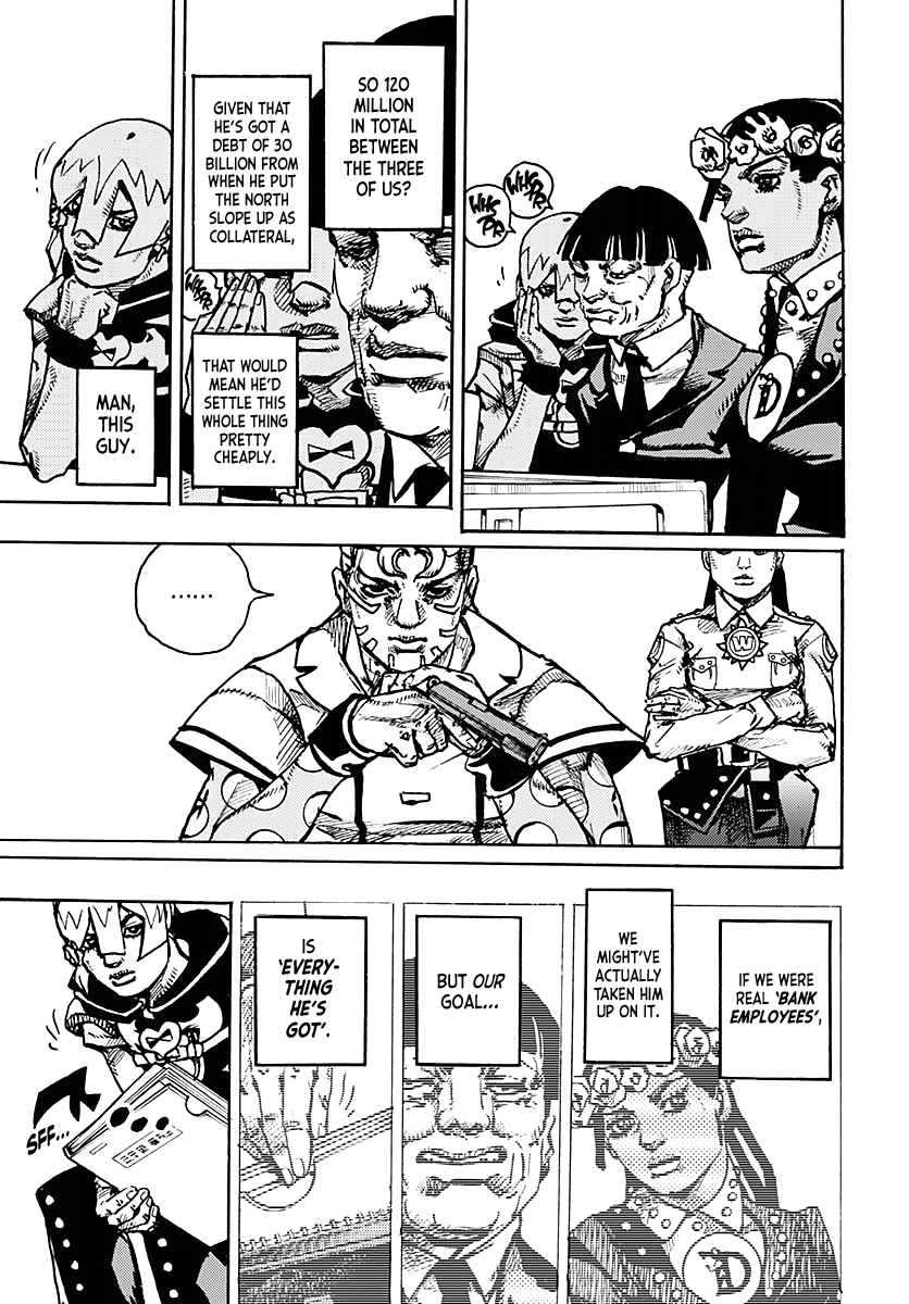 JoJo's Bizarre Adventure Part 9 - The JOJOLands Chapter 23 page 27 - Chapter 23: Dolphin Bank's Debt Collection Part 2