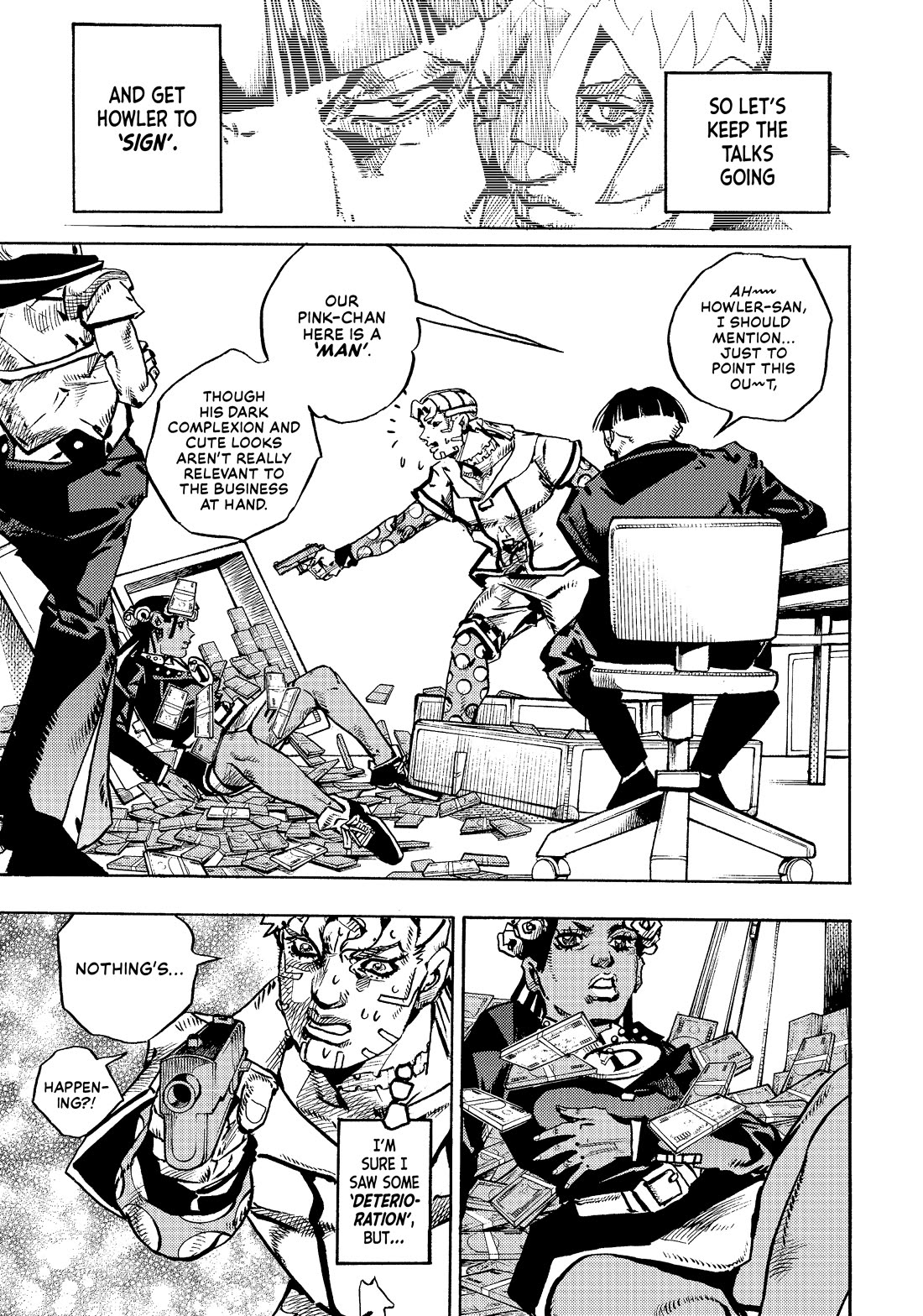 JoJo's Bizarre Adventure Part 9 - The JOJOLands Chapter 24 page 15 - Chapter 24: Dolphin Bank's Debt Collection Part 3
