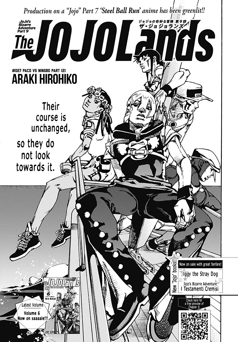 JoJo's Bizarre Adventure Part 9 - The JOJOLands Chapter 27 page 2 - Chapter 27: Paco VS Ningbo Part 2