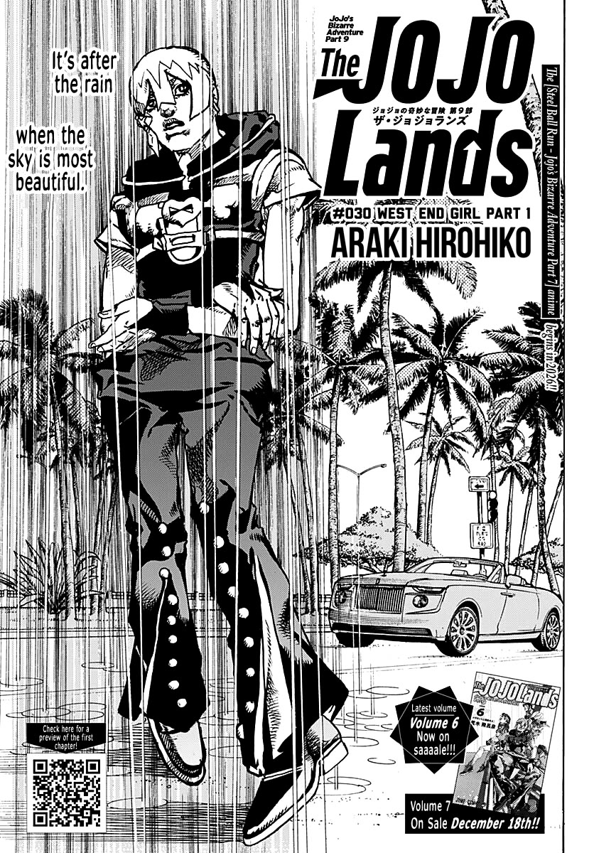 JoJo's Bizarre Adventure Part 9 - The JOJOLands Chapter 30 page 1 - Chapter 30: West End Girl Part 1