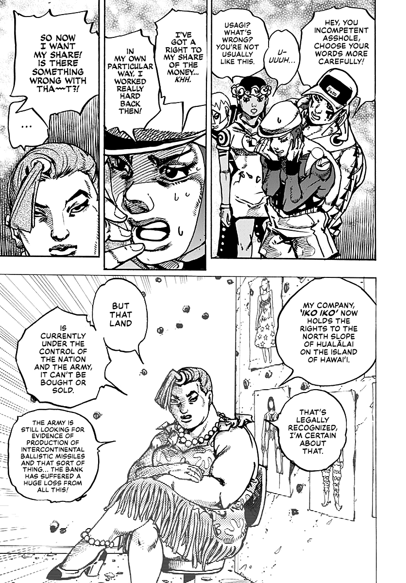 JoJo's Bizarre Adventure Part 9 - The JOJOLands Chapter 33 page 22 - Chapter 33: Usagi, Fraud, and Suspicion Part 1