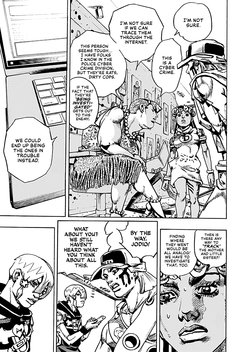 JoJo's Bizarre Adventure Part 9 - The JOJOLands Chapter 33 page 34 - Chapter 33: Usagi, Fraud, and Suspicion Part 1