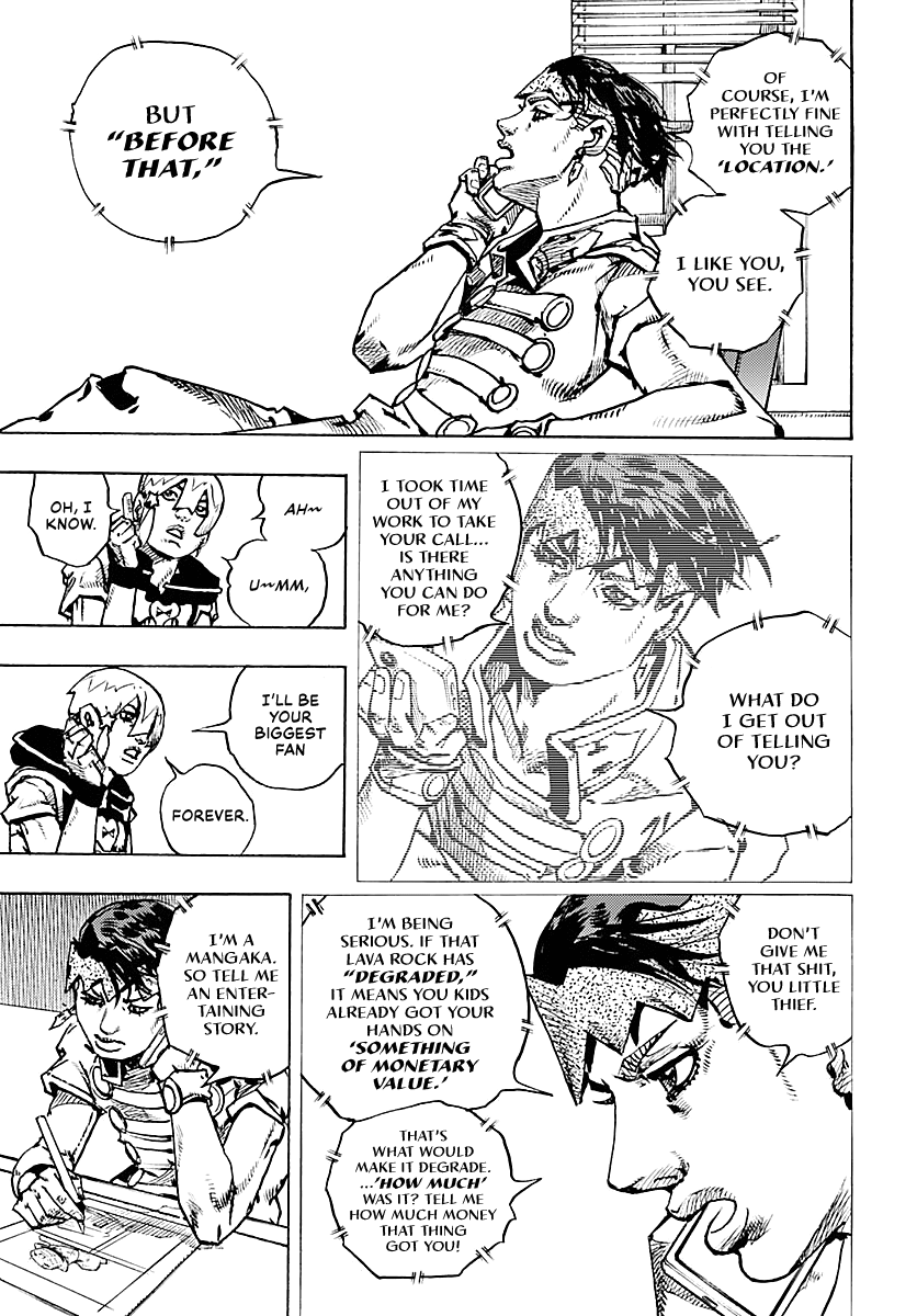 JoJo's Bizarre Adventure Part 9 - The JOJOLands Chapter 34 page 27 - Chapter 34: Usagi, Fraud, and Suspicion Part 2