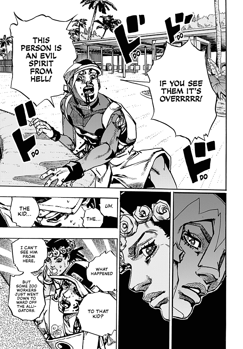JoJo's Bizarre Adventure Part 9 - The JOJOLands Chapter 35 page 22 - Chapter 35: Usagi, Fraud, and Suspicion Part 3