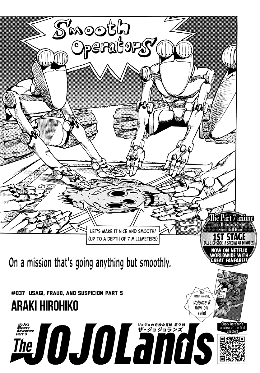 JoJo's Bizarre Adventure Part 9 - The JOJOLands Chapter 37 page 1 - Chapter 37: Usagi, Fraud, and Suspicion Part 5
