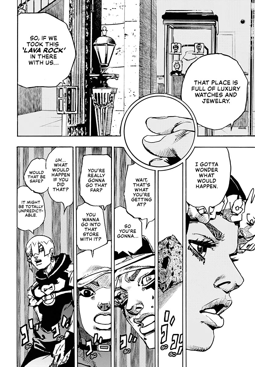 JoJo's Bizarre Adventure Part 9 - The JOJOLands Chapter 8 page 15 - Chapter 8: Let's Go Look at Luxury Watches