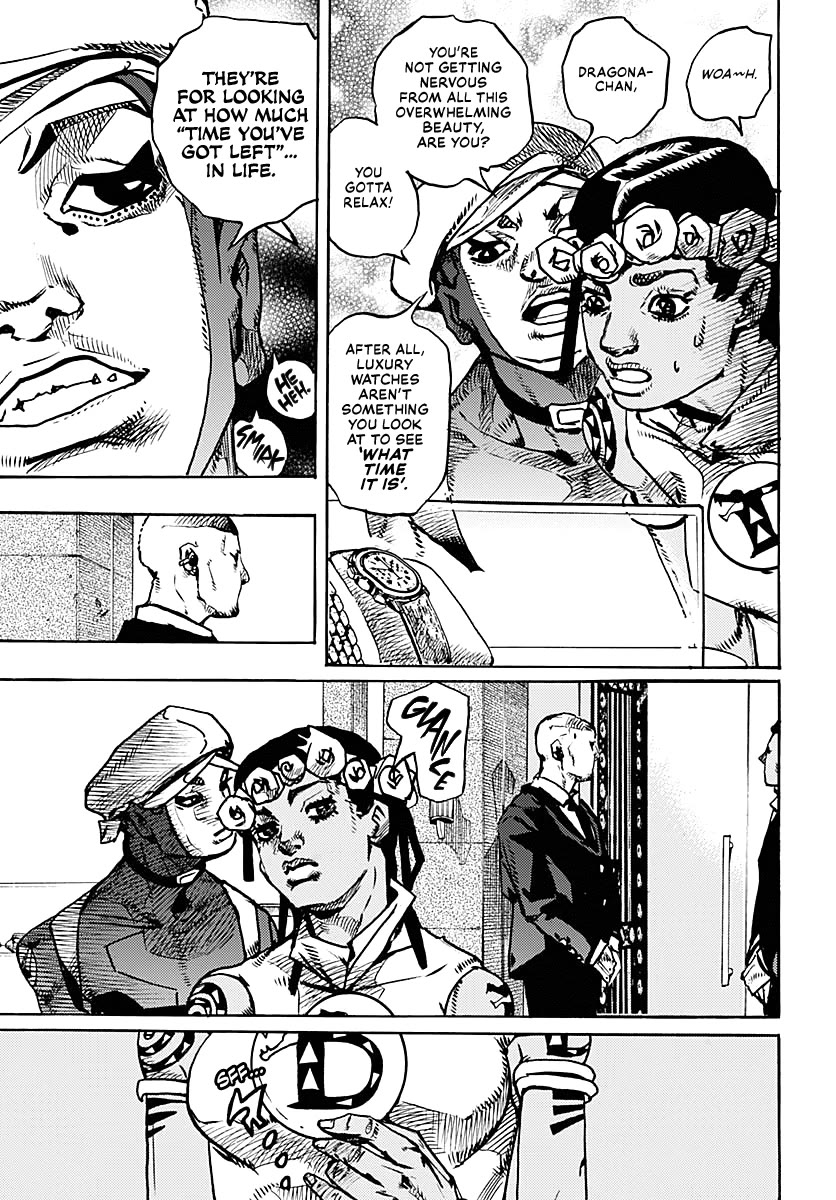 JoJo's Bizarre Adventure Part 9 - The JOJOLands Chapter 8 page 21 - Chapter 8: Let's Go Look at Luxury Watches