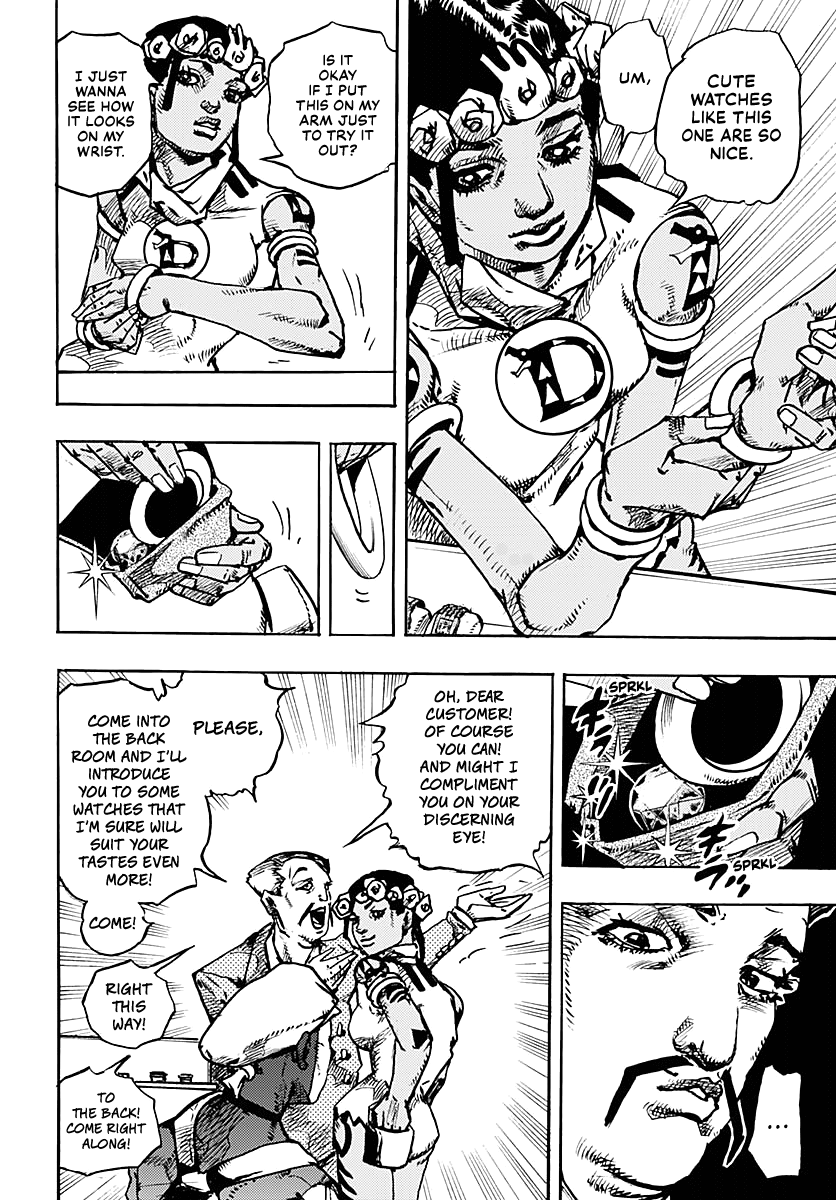 JoJo's Bizarre Adventure Part 9 - The JOJOLands Chapter 8 page 24 - Chapter 8: Let's Go Look at Luxury Watches