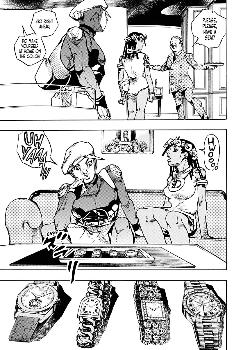 JoJo's Bizarre Adventure Part 9 - The JOJOLands Chapter 8 page 25 - Chapter 8: Let's Go Look at Luxury Watches