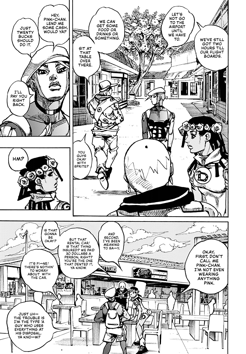 JoJo's Bizarre Adventure Part 9 - The JOJOLands Chapter 8 page 4 - Chapter 8: Let's Go Look at Luxury Watches