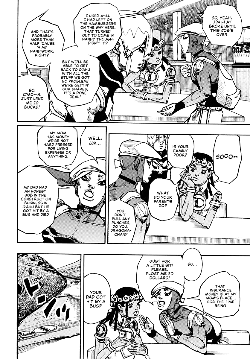 JoJo's Bizarre Adventure Part 9 - The JOJOLands Chapter 8 page 5 - Chapter 8: Let's Go Look at Luxury Watches