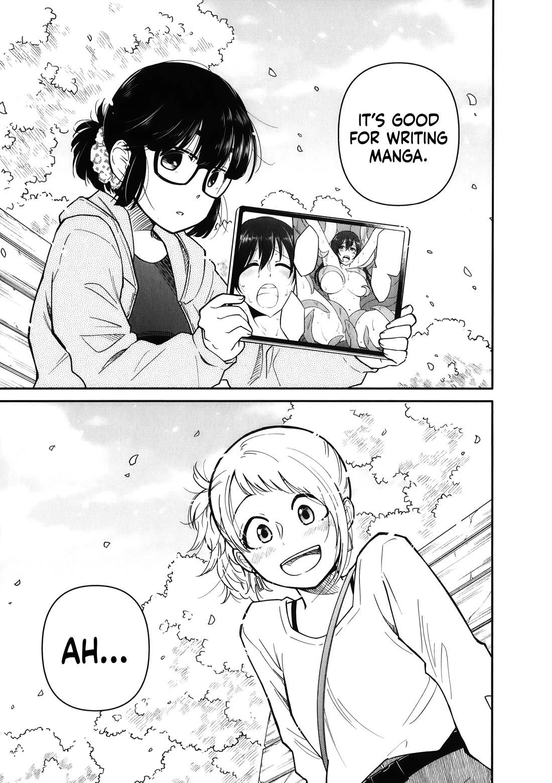 Joshi-man Chapter 15 page 36 - Chapter 15: Final Chapter: Two Young Women Draw Eromanga [END]