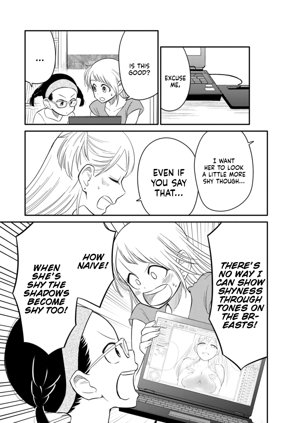 Joshi-man Chapter 3 page 13 - Chapter 3: A highschool Girl Helps With Eromanga