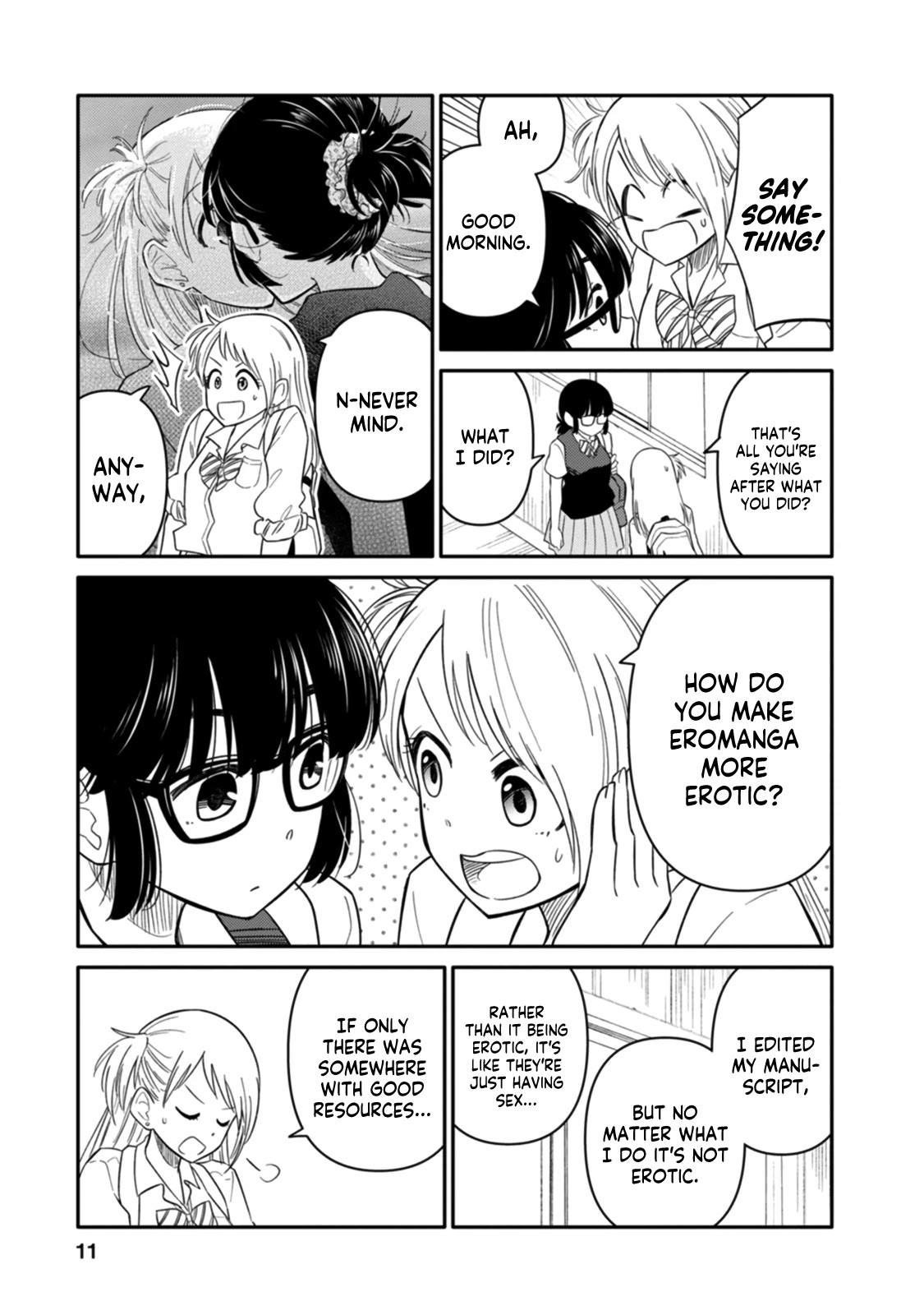 Joshi-man Chapter 6 page 9 - Chapter 6: A High School Girl Studies Eromanga