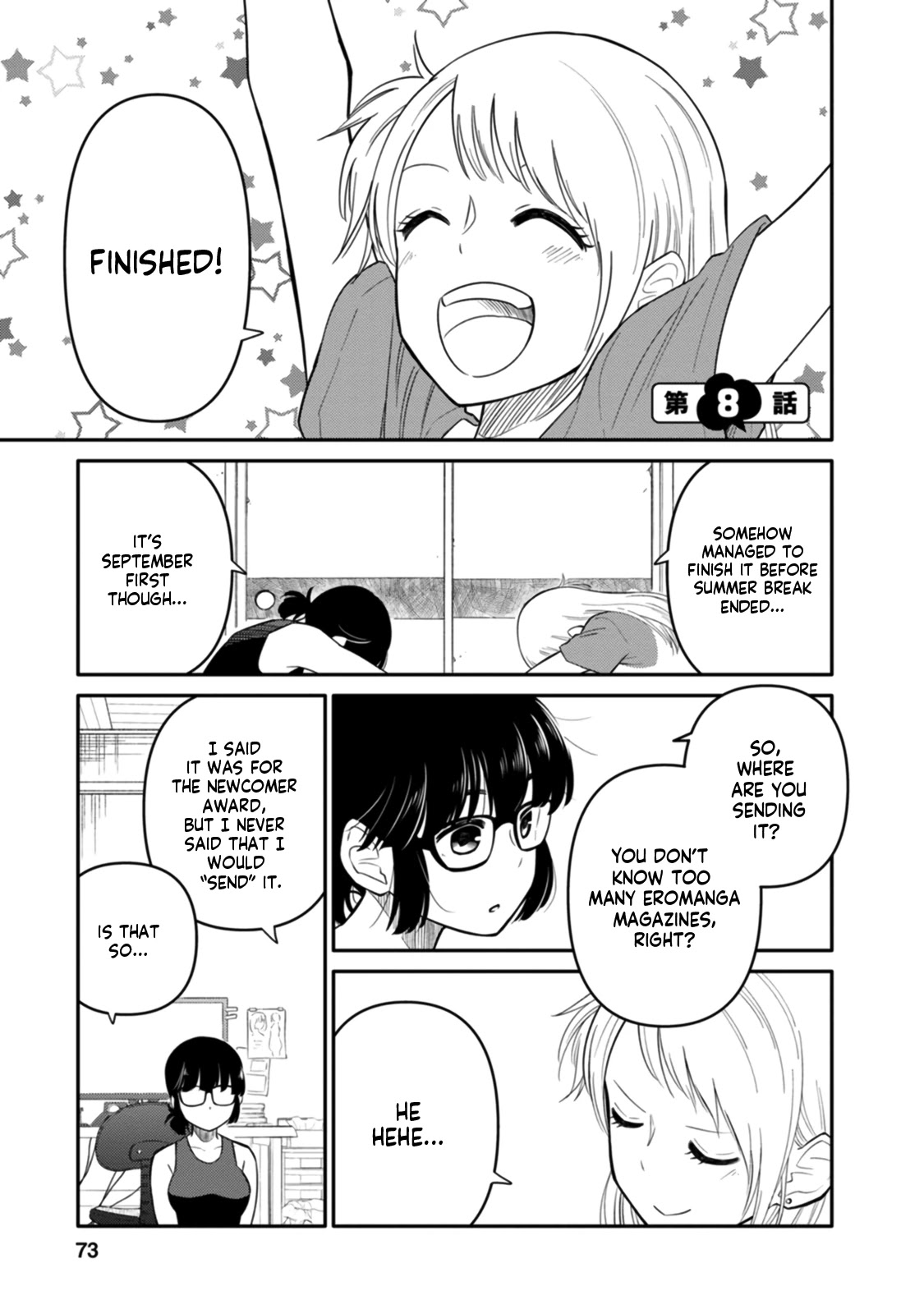 Joshi-man Chapter 8 page 1 - Chapter 8: A HighSchool Girl Sinks to Eromanga
