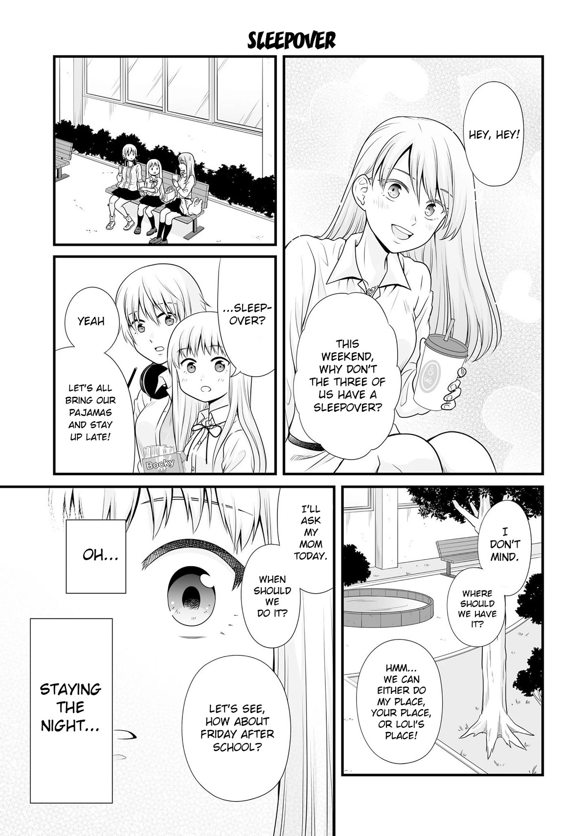Joshikousei no Muda Zukai Chapter 95 page 1 - Chapter 95: Sleepover