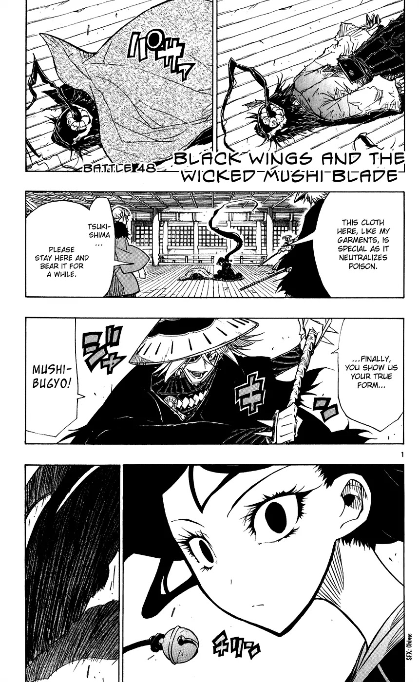 Joujuu Senjin!! Mushibugyo Chapter 48 page 2 - Chapter 48: Black Wings and the Wicked Mushi Blade