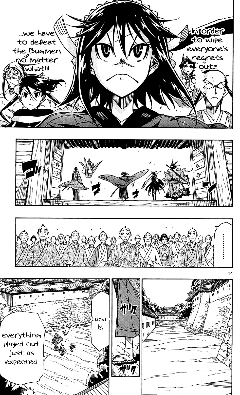 Joujuu Senjin!! Mushibugyo Chapter 86 page 15 - Chapter 86: Sanada's Ten Crucifix Insects vs. Flower Team