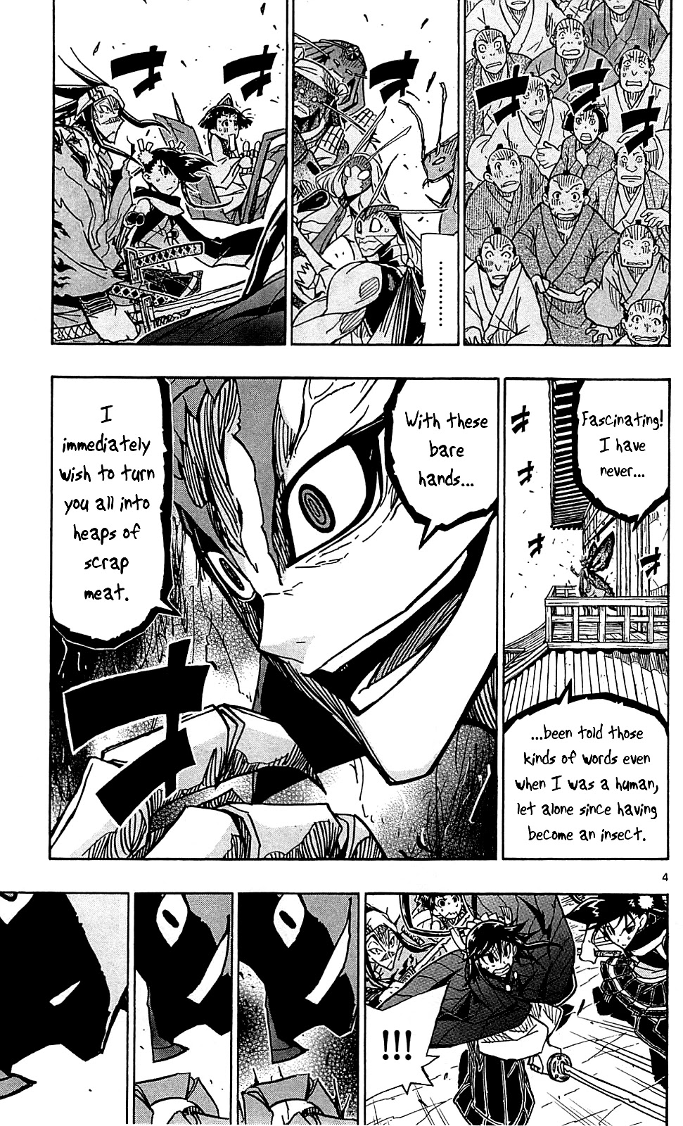 Joujuu Senjin!! Mushibugyo Chapter 86 page 5 - Chapter 86: Sanada's Ten Crucifix Insects vs. Flower Team