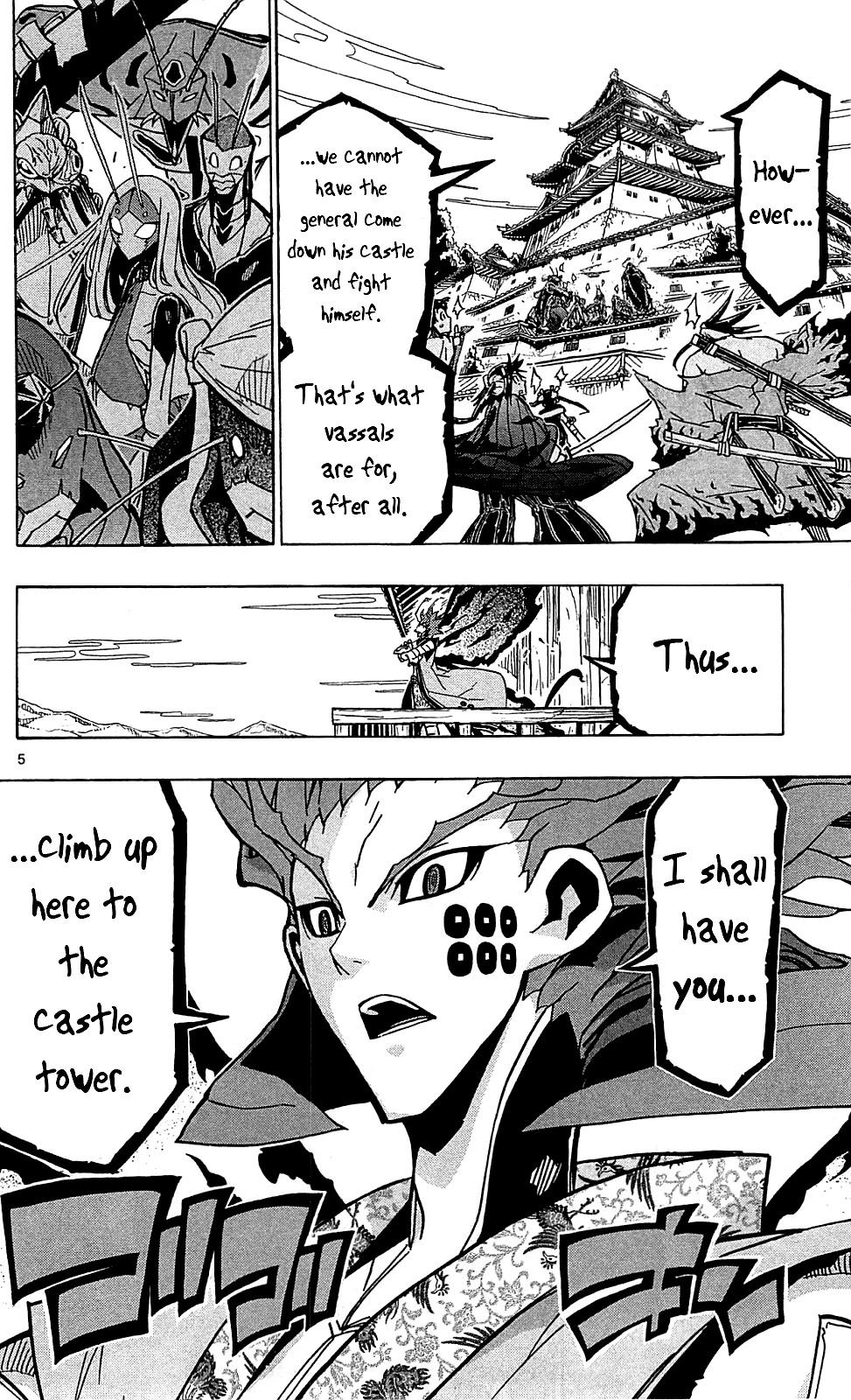 Joujuu Senjin!! Mushibugyo Chapter 86 page 6 - Chapter 86: Sanada's Ten Crucifix Insects vs. Flower Team