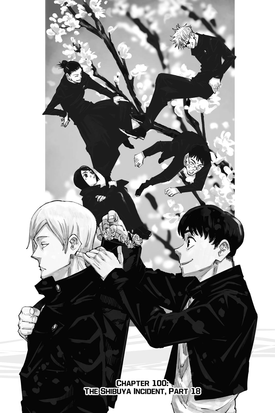 Jujutsu Kaisen Chapter 100 page 1 - Chapter 100: The Shibuya Incident, Part 18