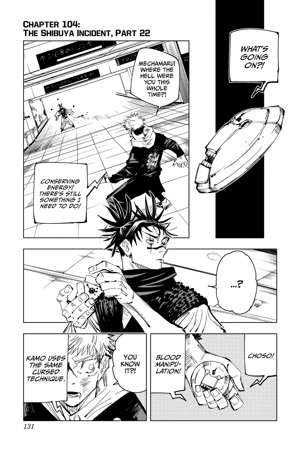 Jujutsu Kaisen Chapter 104 page 1 - Chapter 104: The Shibuya Incident, Part 22