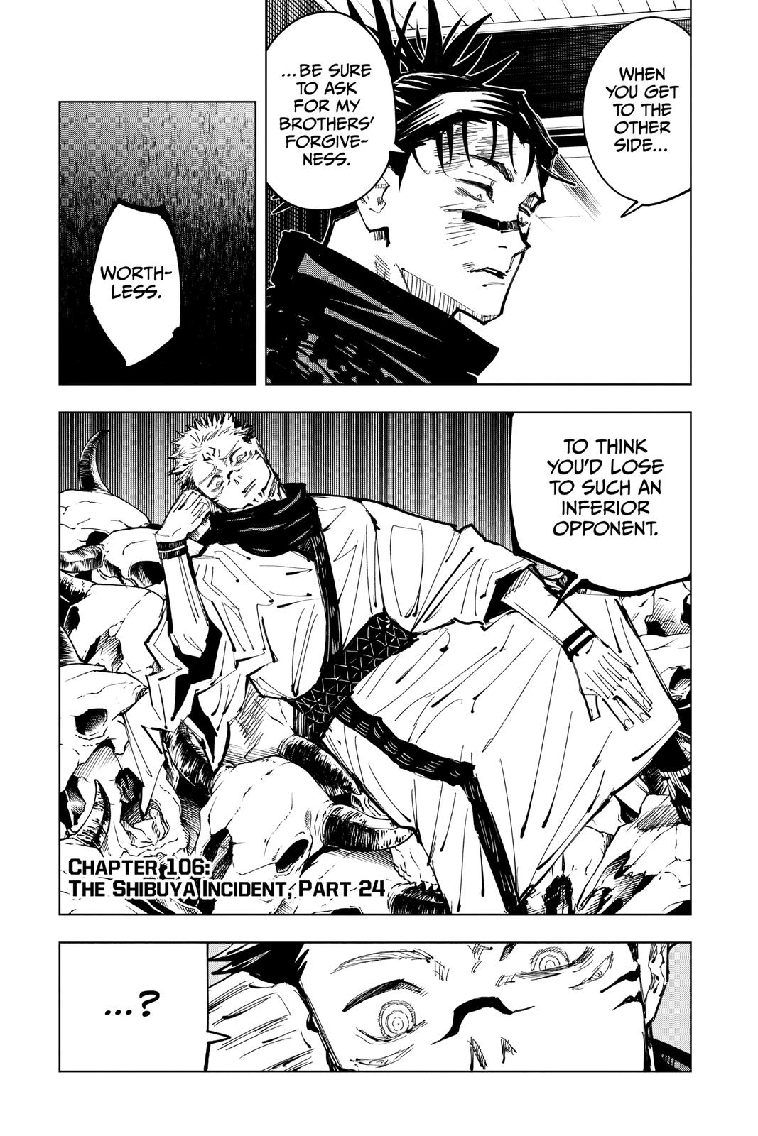 Jujutsu Kaisen Chapter 106 page 1 - Chapter 106: The Shibuya Incident, Part 24