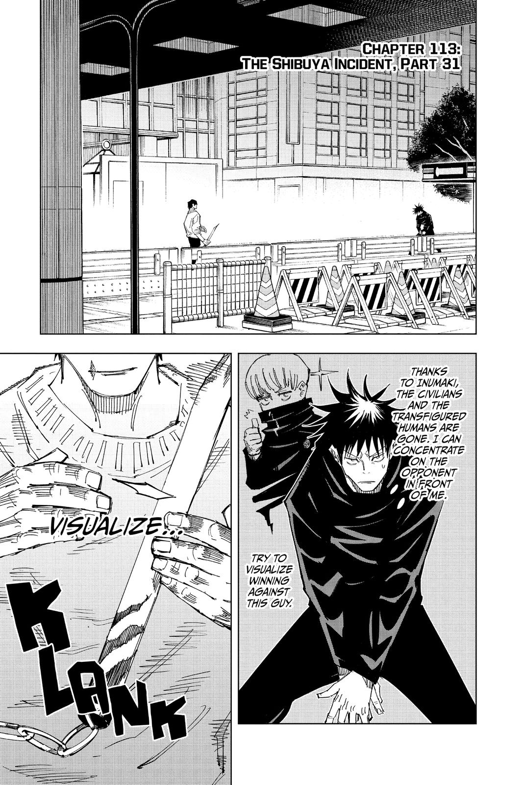 Jujutsu Kaisen Chapter 113 page 1 - Chapter 113: The Shibuya Incident, Part 31