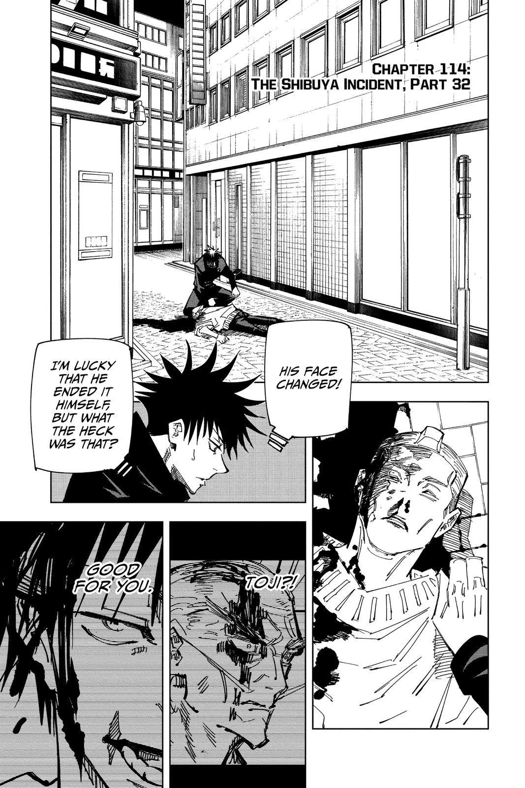 Jujutsu Kaisen Chapter 114 page 1 - Chapter 114: The Shibuya Incident, Part 32