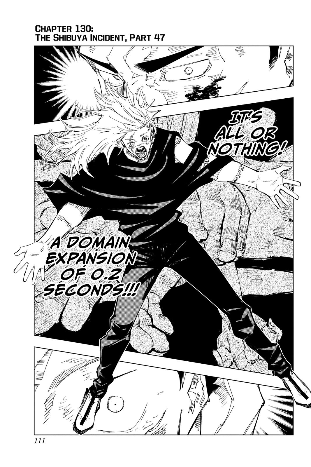 Jujutsu Kaisen Chapter 130 page 1 - Chapter 130: The Shibuya Incident, Part 47