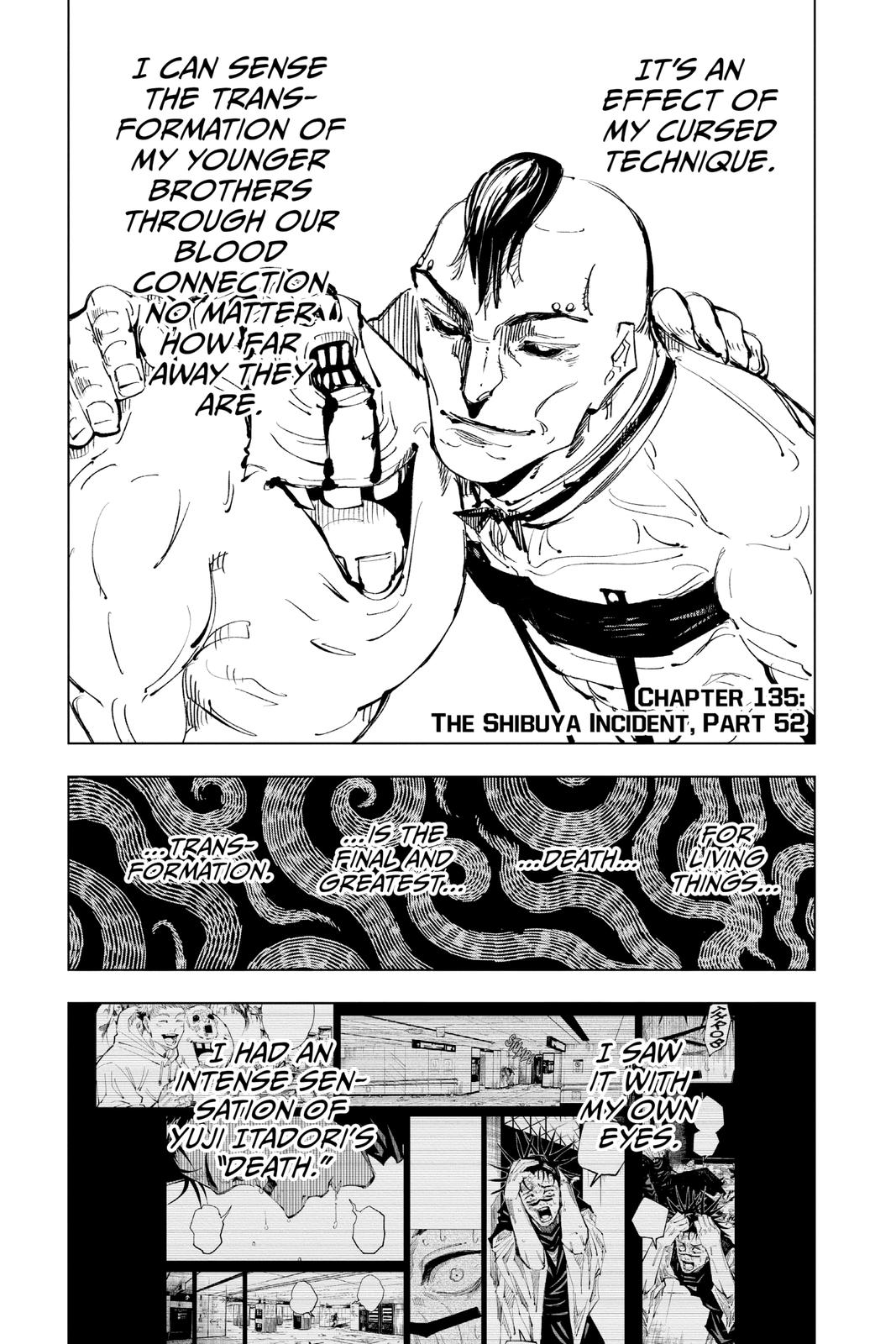Jujutsu Kaisen Chapter 135 page 1 - Chapter 135: The Shibuya Incident, Part 52