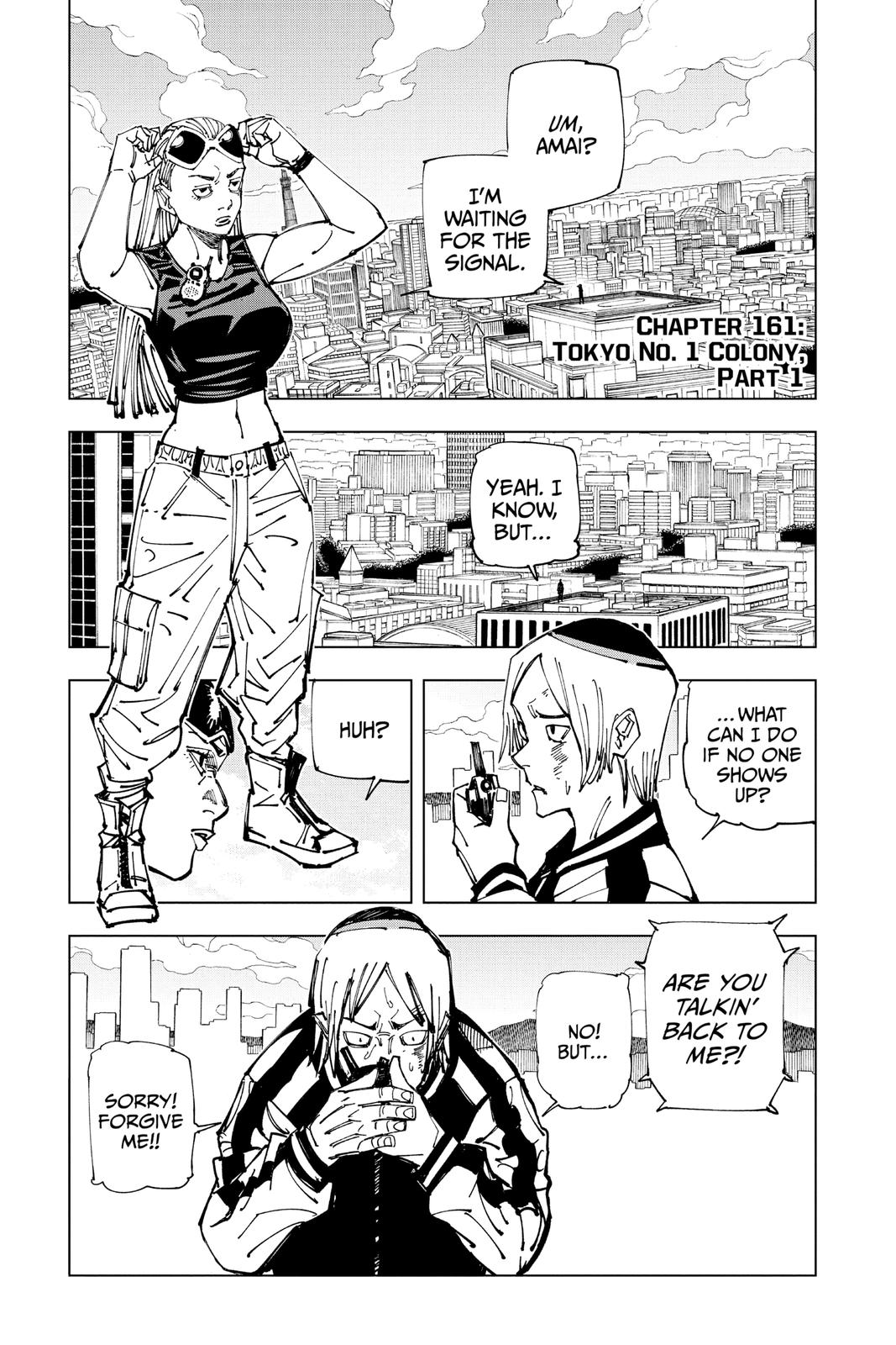 Jujutsu Kaisen Chapter 161 page 1 - Chapter 161: Tokyo No. 1 Colony, Part 1