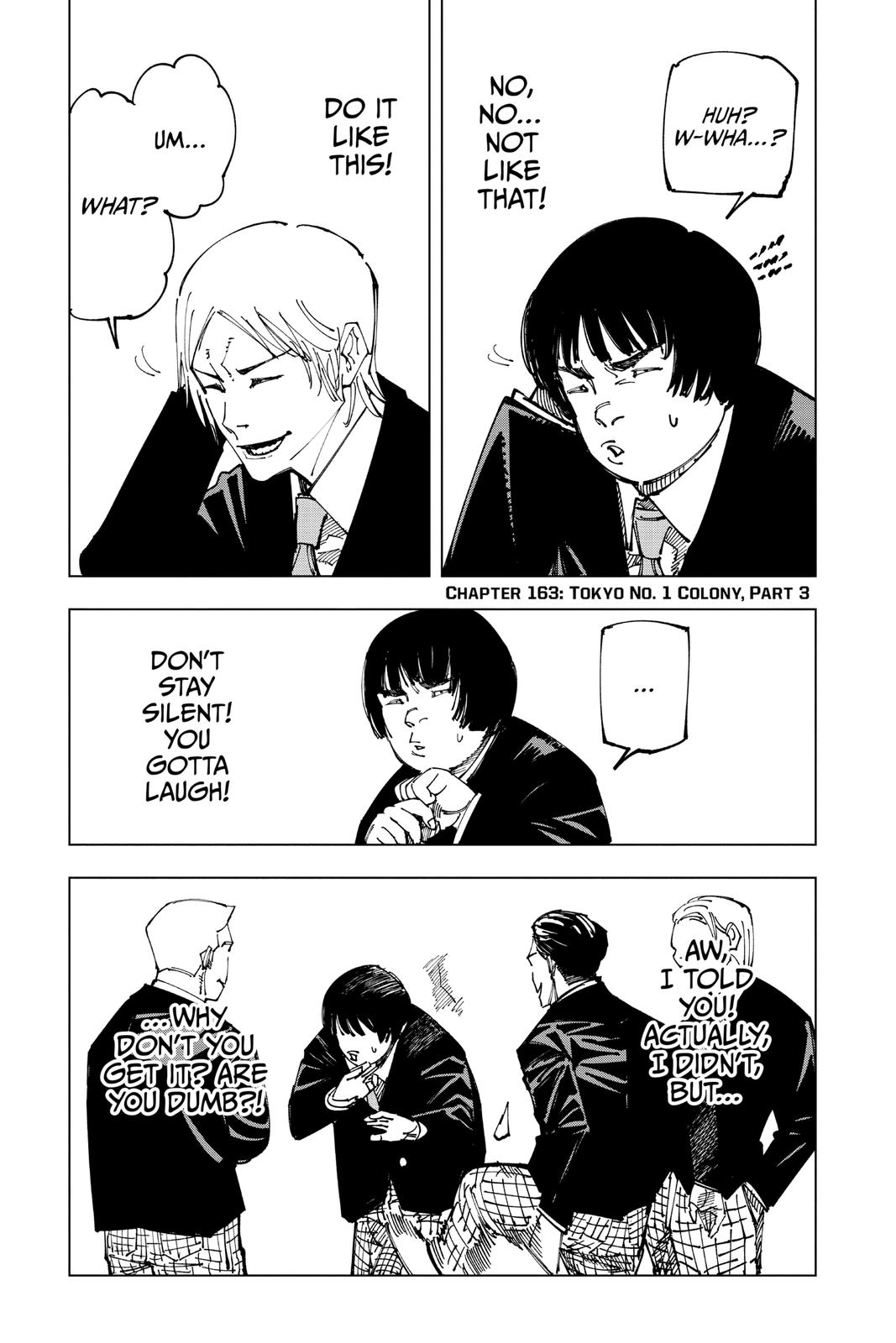 Jujutsu Kaisen Chapter 163 page 1 - Chapter 163: Tokyo No. 1 Colony, Part 3
