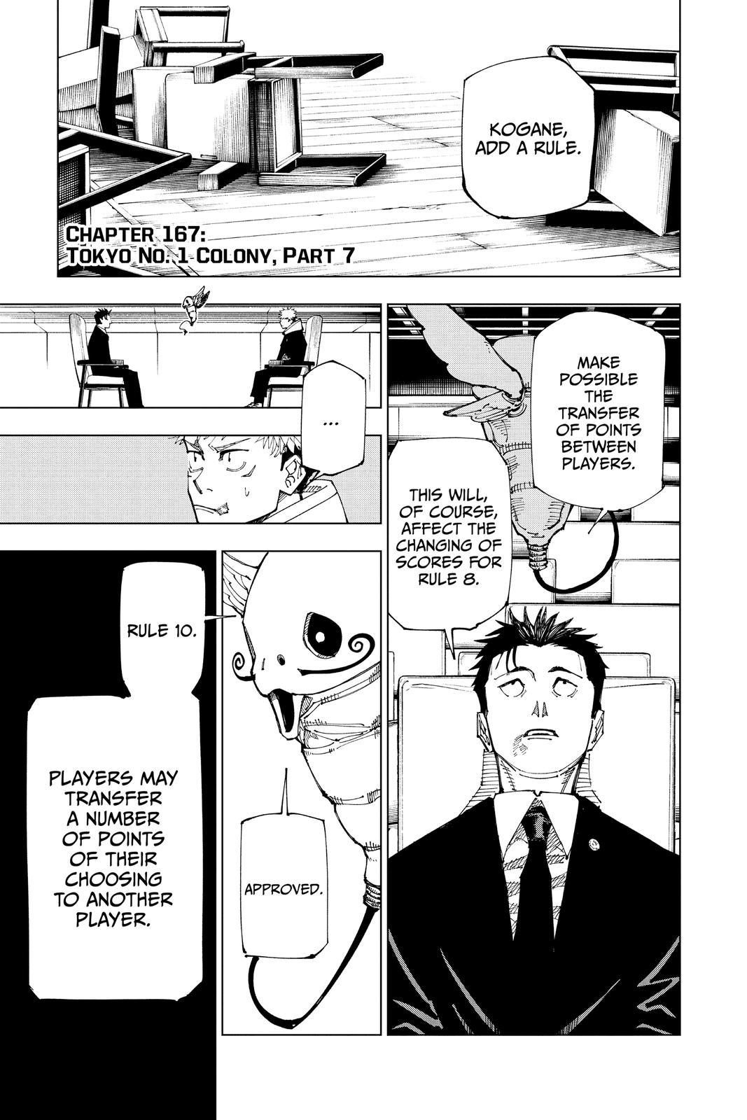 Jujutsu Kaisen Chapter 167 page 1 - Chapter 167: Tokyo No. 1 Colony, Part 7